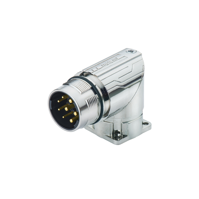 M23X Series Male contact angled square flange receptacle M23XDJ ZL