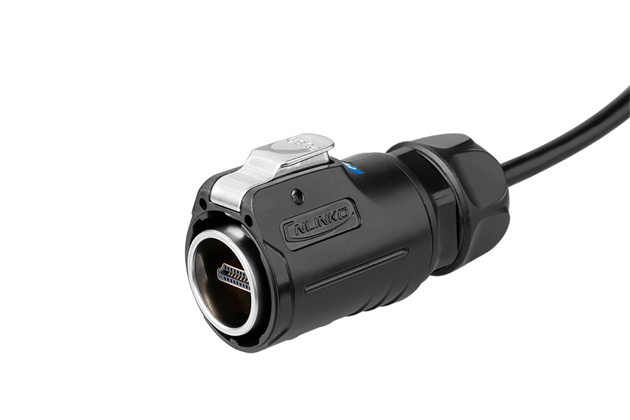 CNLINKO LP-24-HDMI plastic + metal circular four-hole waterproof aviation plug data connector