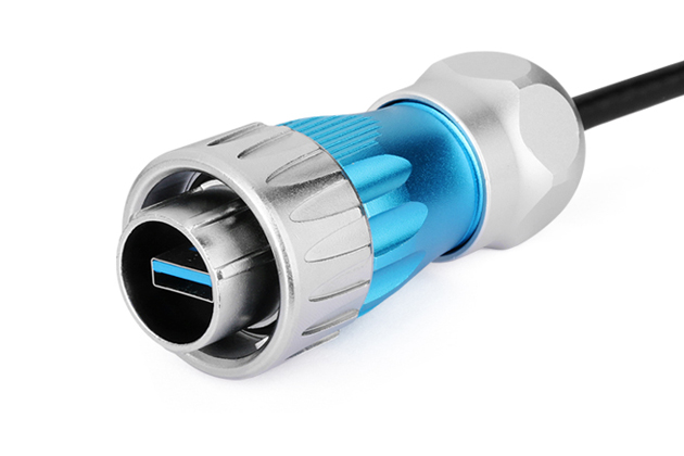 CNLINKO DH-24-USB pin circular four-hole waterproof aviation plug connector with grille