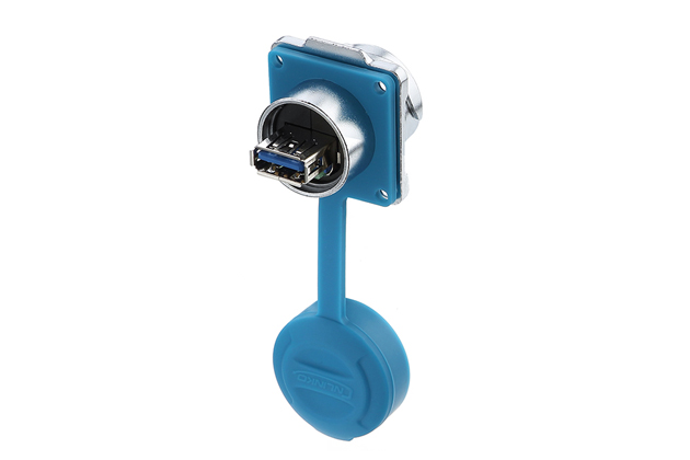 CNLINKO DH-24-USB pin circular four-hole waterproof aviation plug connector with grille - 图片 3