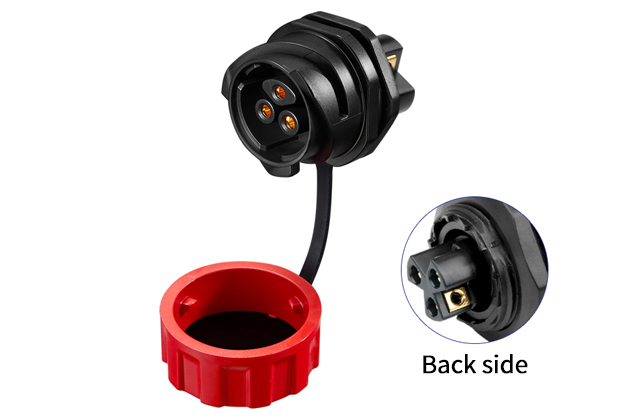 CNLINKO YM-24-3 pin plastic circular single hole waterproof aviation plug connector - 图片 7