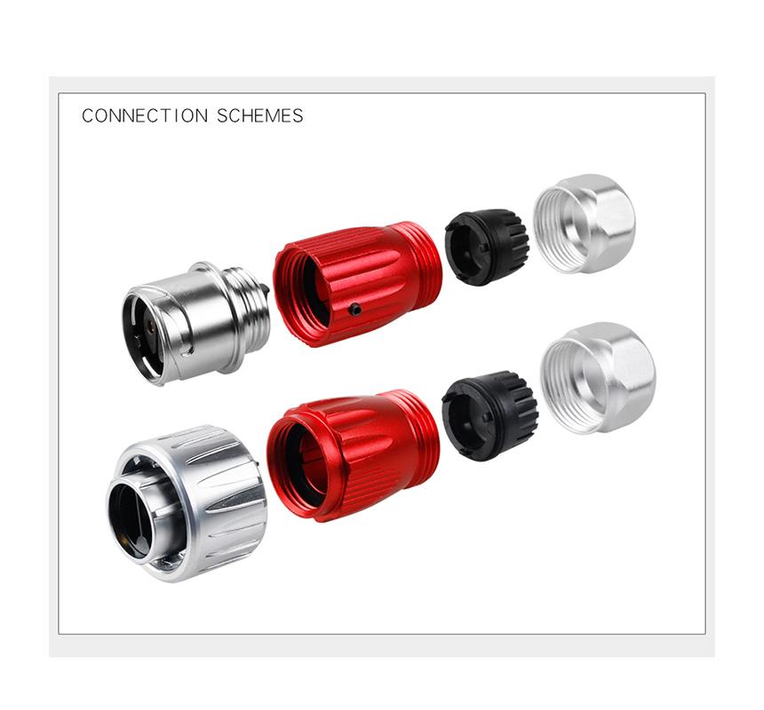 CNLINKO DH-20-9 pin circular four-hole waterproof aviation plug connector with grille - 图片 6