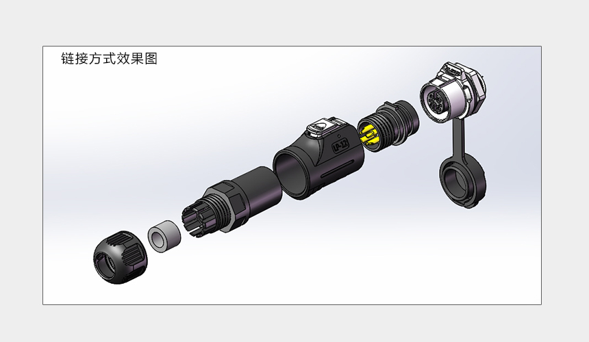 CNLINKO LP-12-3 pin plastic circular single hole waterproof aviation plug connector - 图片 2